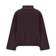 thumbnail image 5 of Rutainlusire Womens Trendy Casual Half Zip Up Lapel Loose Comfy Sweaters Ladies' Fashionable Solid Color Pullover Long Sleeved High Neck Sweater, 5 of 6