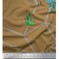 thumbnail image 1 of Soimoi Poly Georgette Fabric Leaves,Red Berries & Maze Cube Geometric Fabric Prints By Yard 42 Inch Wide, 1 of 1
