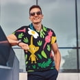 thumbnail image 3 of Lsque Pikmin Pattern Golf Shirts for Men Dry Fit Print Moisture Wicking Performance Short Sleeve Polo Shirt-Large, 3 of 7