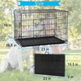 thumbnail image 3 of NiamVelo 24 Inch Dog Cage for Small Dogs, Folding Dog Crate Metal Wire Crates Dog Kennels Small Puppy Crate Outdoor and Indoor Pet Crate with Double Door, Black, 3 of 8