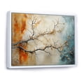 thumbnail image 2 of Designart "Orange Blue Maple Tree Glowing Agate II" Floral Floater Framed Wall Art Print, 2 of 7