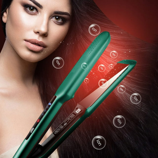 Professional Hair Straightener and Curling Iron | LCD Display | 4 Temperature Settings | Negative Ion Technology | Dual-Purpose for Straight and Curly Styles | 28cm Ceramic Plates | 30W |