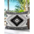 thumbnail image 6 of Outdoor Pillows Waterproof, Black Beige Boho Bedding Throw Pillows with Insert for Couch Sofa Bed, Vintage Ethnic Tribal Southwestern 16x16 Inch Pillowcases Decorative Camping Patio Pillow Set of 1, 6 of 8
