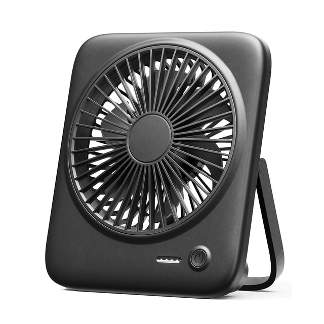 Ventilador de escritorio Otlonpe F16 recargable de 4000 mAh con Power Bank, color negro