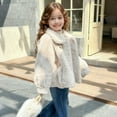 thumbnail image 3 of OGLCCG Girls Winter Coats Trendy Warm Long Sleeve Furry Faux Fur Jackets Soft Outdoor Windproof Thicken Thermal Outerwear with Pockets 5-14 Years, 3 of 8