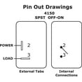 thumbnail image 3 of Blue Sea Interrupteur Multi-Usage 4151-BSS WeatherDeck; Interrupteur à Bascule; Action Off-Mom On Switch; Jeté Simple; Non Éclairé; Laiton Nickelé, 3 of 3