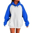 thumbnail image 2 of Blue Sweaters for Womens Oversized Winter Cute Sweatshirts Fleece Hooded Pullover 2025 Fashion Casual Tops Sweater Trendy Outfits Womens Fall Fashion 2025, 2 of 5