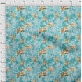 thumbnail image 4 of oneOone Georgette Viscose Turquoise Blue Fabric Leaves & Lemon Sewing Material Print Fabric By The Yard 42 Inch Wide, 4 of 5