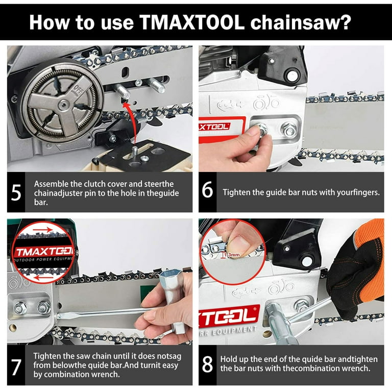 TMAXTOOL 62cc 20-Inch Chainsaw - Handheld Gasoline Power, Perfect