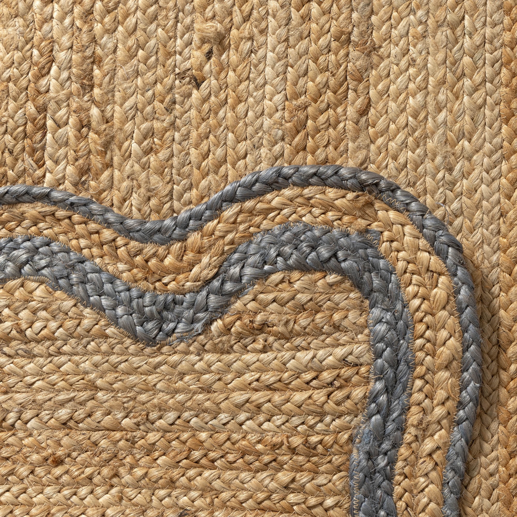 Harlow Hill Teni Braided Jute 7'9" x 9'9" Gray/Natural Bordered Performance Indoor Area Rug