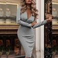 thumbnail image 5 of JINMGG 2026 Summer Dresses under $10.00 Women Women Long Dress Deep V Long Sleeve Dresses Fitted Print Evening Party Clubwear, 5 of 9