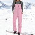 thumbnail image 2 of Snow Bibs Women Insulated Waterproof Bib Overalls Snowboarding Athletic Pants Color Pink Size XXL, 2 of 8