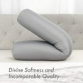 thumbnail image 6 of Case Only - Body Pillow Cover Stylish Silky Super Soft - 85% Spandex/ 15% Nylon, Beauty - Anti Wrinkle, Anti Aging Prevention - Breathable Pillowcase Design - Gentle on Hair Size 48 X 8, Dark Grey, 6 of 7