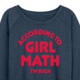 thumbnail image 3 of Instant Message - According To Girl Math, I'm Rich - Women's Lightweight French Terry Long Sleeve Shirt, 3 of 6