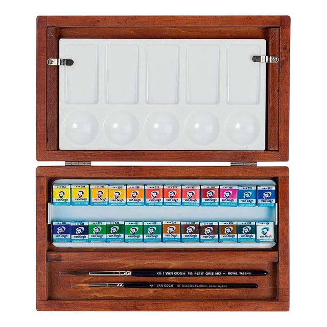 Set Acuarela Estuche Madera Royal Talens Van Gogh 24pz multicolor
