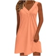 thumbnail image 2 of Xdegoge Sundresses for Women Loose Fit Sleeveless V-Neck Shift Dress Solid Color Flowy Summer Dresses Casual Beach Vacation Outfits, 2 of 6