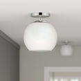 thumbnail image 2 of Evelyn&Zoe Bartlett 9" Wide Semi Flush Mount with Glass Shade in Polished Nickel/White Milk, 2 of 6