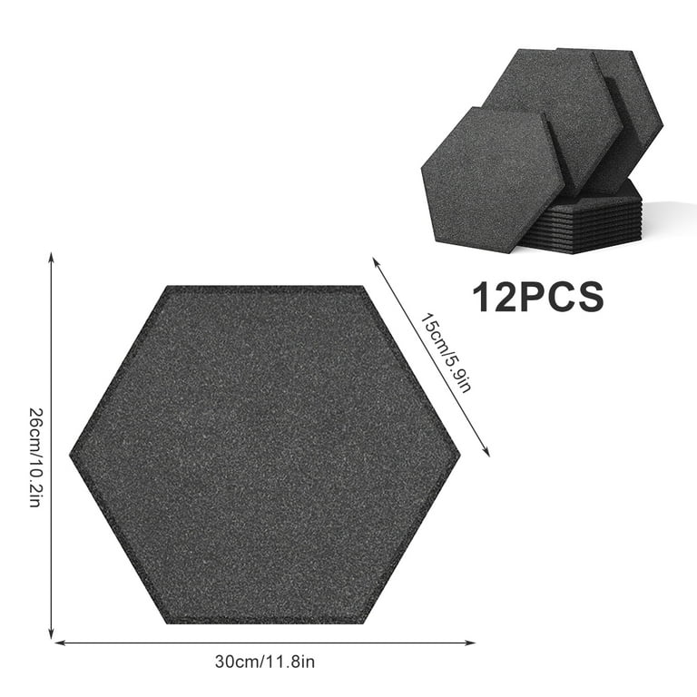 Acoustic Foam Panels - Pyramid Recording Studio Wedge Tiles - 2 X 12 X  12 Isolation Treatment for Walls and Ceiling (12 Pack, Black)