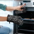 thumbnail image 2 of Black White Gothic Hand Snake Bat Pattern Kitchen Oven Mitt and Pot Holder Sets 2 Pcs for Baking, Cooking and Grilling, Heat Resistant Up To 392 °F, 2 of 7