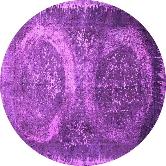Ahgly Company Indoor Round Persian Purple Bohemian Area Rugs, 4' Round