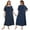 Blue, variant on Women's Plus Size Nightgown Short Sleeve House Dress Sleepwear Long Nightdress Lace Square Neck Night Gown Oversized Loungewear Full Length Loose Sleep Dress Floral Print Sleepshirts,XL-5XL