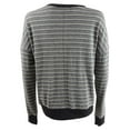 thumbnail image 2 of ALFANI Intimates Gray Cotton Blend Striped Sleepwear Shirt Size: S, 2 of 2