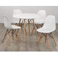 thumbnail image 3 of TMs Elba 5-Piece Indoor Dining Set, Includes Table and Chairs, White/Gray, 3 of 7
