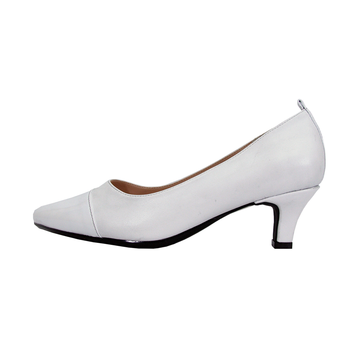 PEERAGE Arlene Women's Wide Width Casual Comfort Mid Heel Dress Shoes for Wedding, Prom, Evening, Work WHITE 7.5 - image 3 of 6