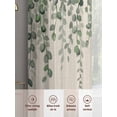 thumbnail image 6 of Green Eucalyptus Leaves Sheer Curtains 63 Inch Length 2 Panels Set, Summer Botanical Weeping Rustic Voile Window Treatment Rod Pocket Curtains Sheers Drapes for Bedroom/Living Room/Kitchen 52x"63"x2, 6 of 7