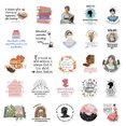 thumbnail image 2 of Pegatinas Jane Austens, vinilo impermeable, estilo anime, 50 unidades/lote, 2 of 5