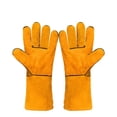 thumbnail image 1 of Leather Cowhide Work Gloves Heat-proof Metal Welding Protector Soldering Welding Gloves Tools, 1 of 5
