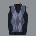 thumbnail image 4 of MNCEKFOD Seater Vest for Men Plaid Knitted V Neck Sleeveless Business Work Comfy and Soft Slim Fit Fall Fashion Outfits Winter Clothes 2025 Navy M, 4 of 8