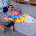 thumbnail image 3 of Colorful Rainbow Tie Dye Spiral Pattern Wearable Oversized Blanket,Wearable Blanket Hoodie for Adults,Cozy Hooded Blankets with Super Pockets,Super Warm Fuzzy Pullover for Women & Men, 3 of 6