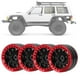 thumbnail image 4 of 4 cubos de llantas de aluminio Beadlock de 1,9 pulgadas para coche trepador de control remoto SCX10 1/10 (negro rojo), 4 of 9