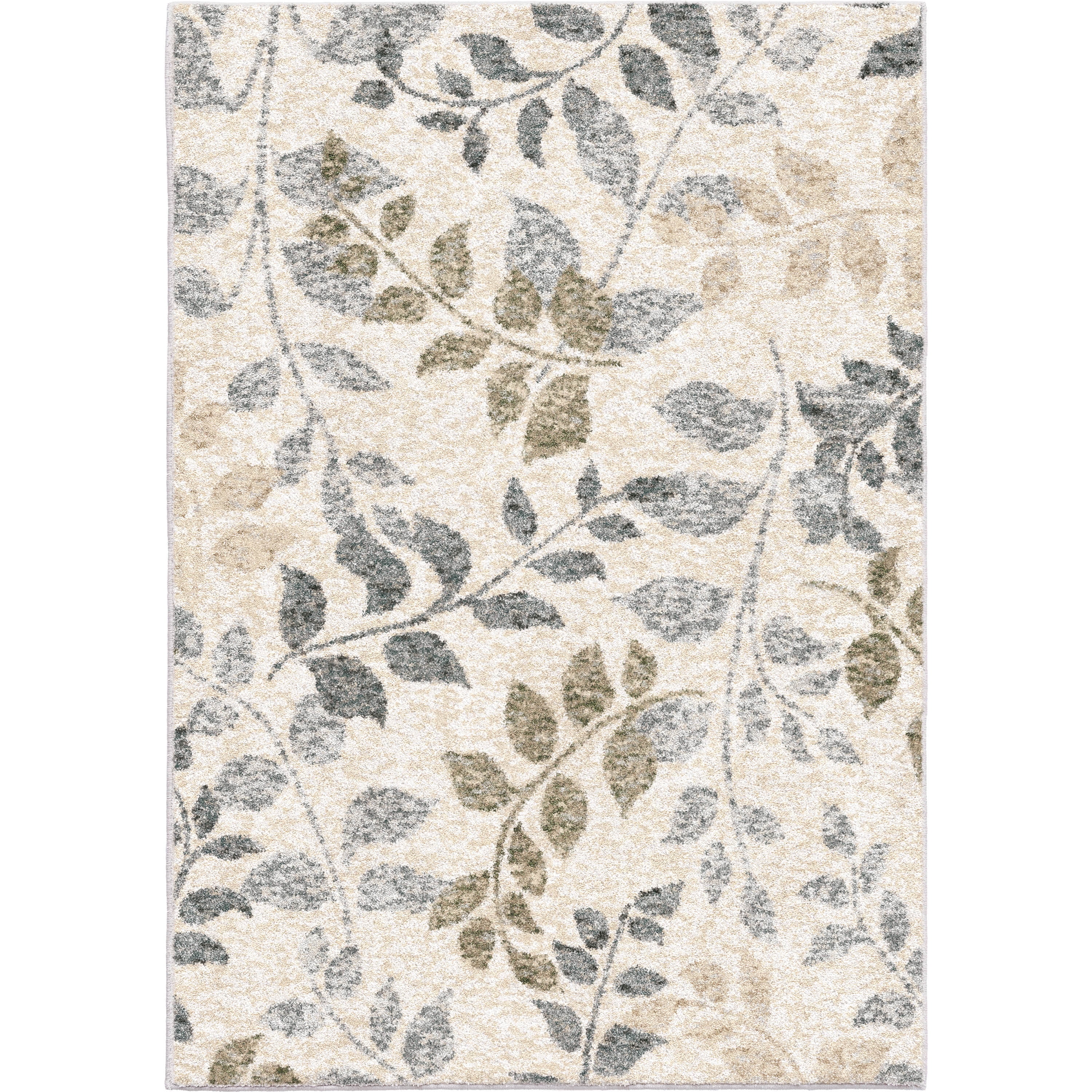 Better Homes & Gardens Botanical Area Rug, Beige, 5' x 7'