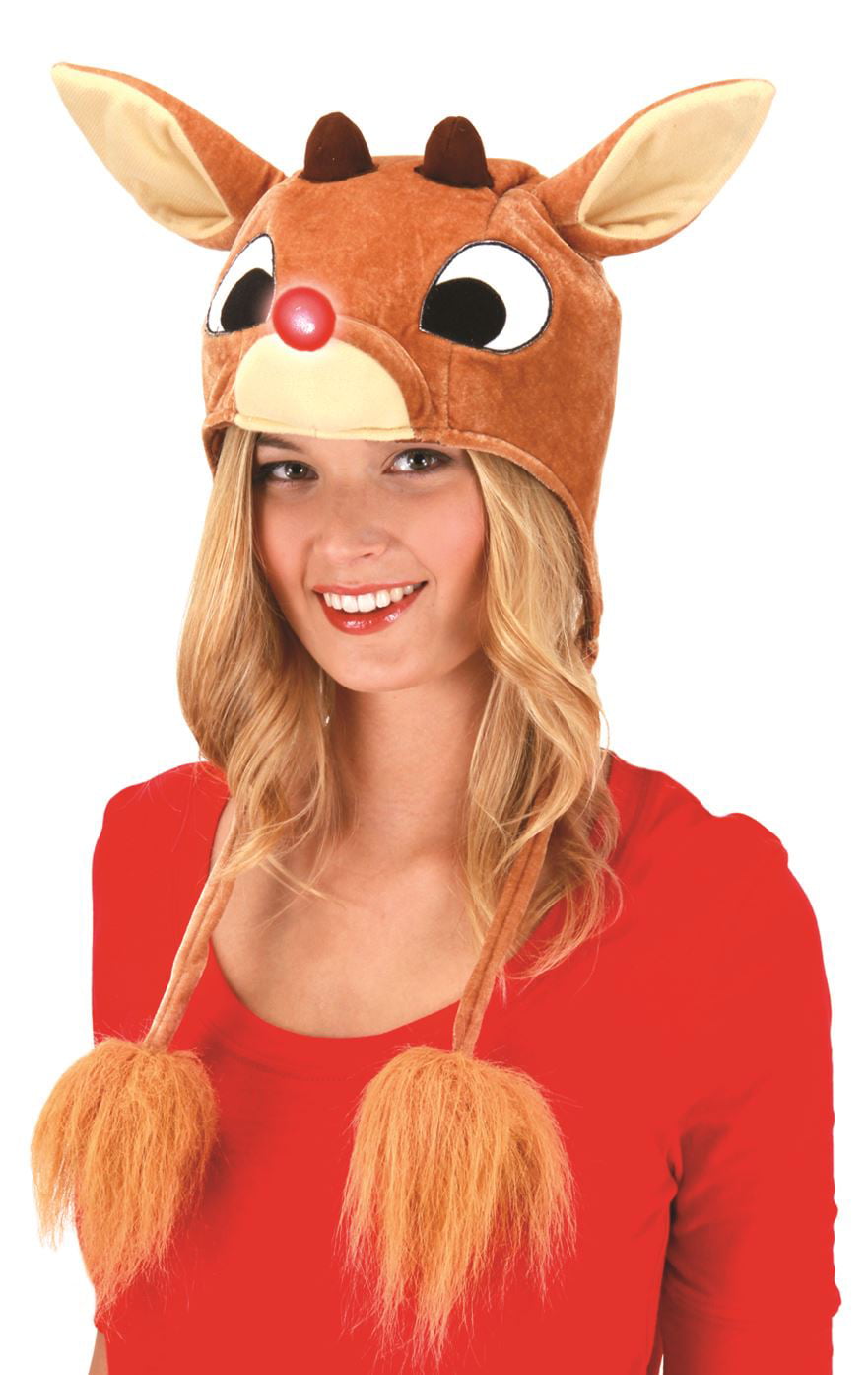 Adult Reindeer Hoodie Christmas Rudolph Fancy Dress Costume