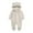 Beige, variant on Kiijoy Boys Winter Hooded Romper Warm Zip-Up Footed Jumpsuit, Sizes 9-12M