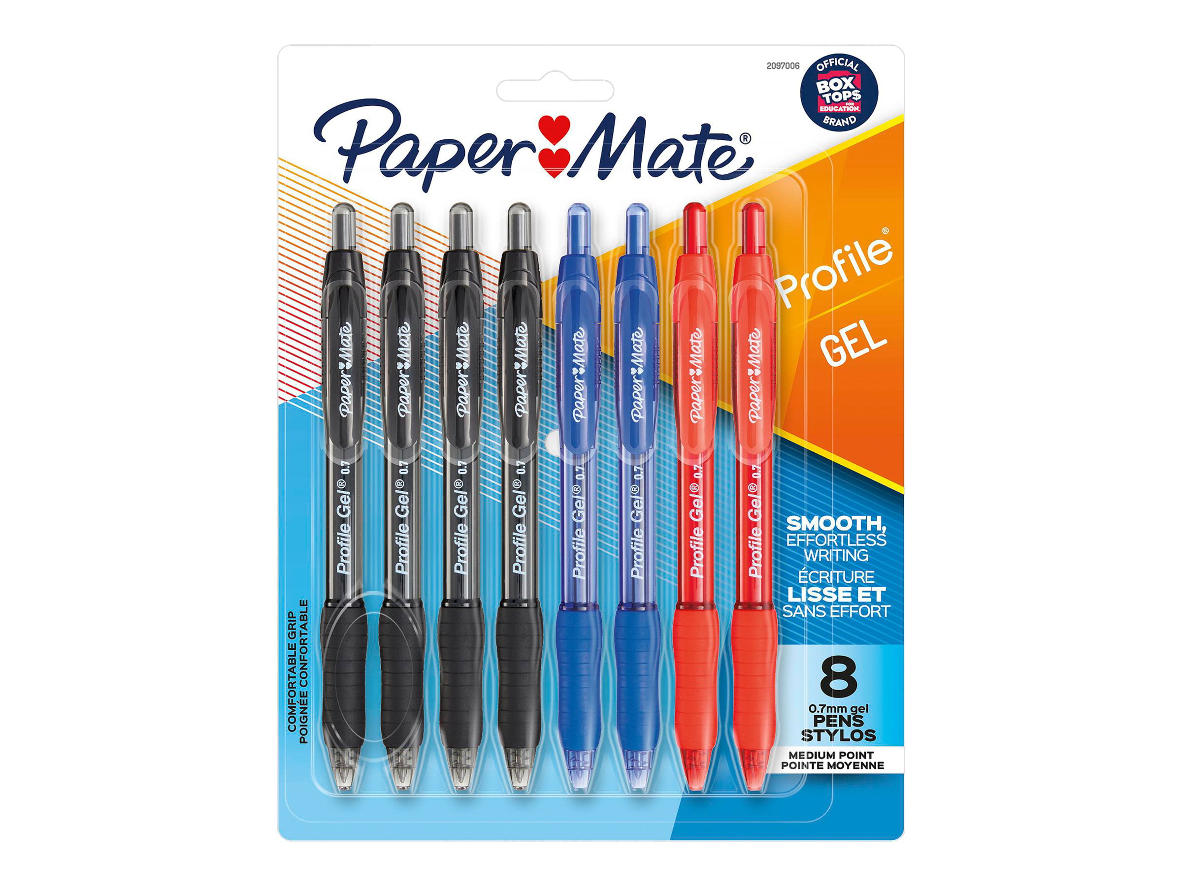 Blue Red NEW 3 x Papermate Silk-Writer GEL Ballpoint Pens Black