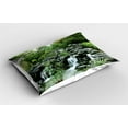 thumbnail image 2 of Ambesonne Japanese Pillow Sham 2 Pack, Style Garden, 26"x20", Green White, 2 of 3