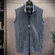 thumbnail image 5 of Ropa de hombre de cuello alto con cremallera, chaleco de negocios, suéter de punto azul sin mangas con cremallera, chaleco de cuello alto rojo para hombre, sudadera A, 5 of 5