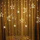 thumbnail image 1 of Guirnalda navideña de estrellas y lunas, cortina LED, cadena de luces de carámbano, 220V, 3,5 m, para interiores, fiestas, jardín, escenario, luz decorativa para exteriores Ormromra 2026997-1, 1 of 5