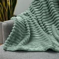 thumbnail image 3 of Nestl Cut Plush Fleece Blanket, Soft Lightweight Fuzzy Luxury Throw Size Bed Blankets for Bed, Throw, Sage Green, 3 of 11