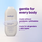 method Body Wash, Simply Nourish - Leaves Skin Feeling Soft & Moisturized, Made Without Parabens, Notes of Coconut, Rice Milk & Shea Butter, 18 fl oz