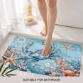 thumbnail image 6 of Blue Coastal Crab Doormat Outdoor Entrance 24"x36", Summer Beach Starfish Botanical Absorb Moisture Dirt Door Mats, Non-Slip Rubber Backing Floor Mats Indoor, Low-Profile Front Door Rugs, 6 of 9
