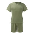 thumbnail image 6 of Xcmzpl Mens Short Sets 2 Piece Outfits Summer Casual T Shirts and Shorts Big and Tall Solid Tracksuit Sets with Pockets, 6 of 8