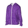 thumbnail image 2 of Fotbe Glitter Purple Men's Women's UPF 50+ Sun Protection Jacket Hooded Cooling Shirt with Pockets Hiking Outdoor Performance-Large, 2 of 9
