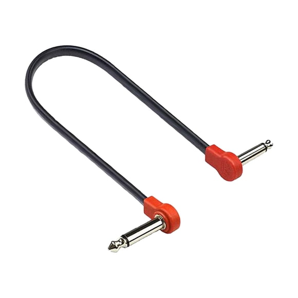 Cable de conexión para guitarra eléctrica/bajo, ángulo recto de 1/4 de pulgada, efectos de bajo silenciosos 50cm rojo
