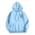 thumbnail image 3 of MHFRRA ¿conoces El Suéter con Capucha y Bolsillo de Manga Larga con Estampado de Coco de Color Sólido para Otoño E Invierno para Hombre y Mujer? Azul, 3 of 5
