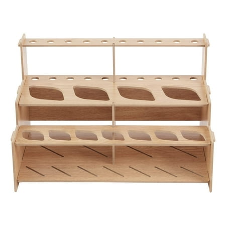 HG Art Concepts Mezzo Artist Paint and Brush Rack - Wood Grain Laminate Multi Layer Desk Stand Professional Storage Display Organizer for Paintbrushes and Paint Tubes - Straight Rack 1