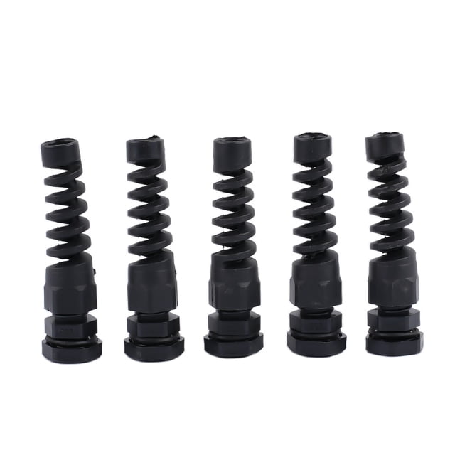 Bgsha 5pc Waterproof Cable Gland Connector Flexible Spiral Strain Relief Protector